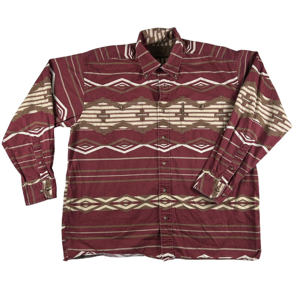 Vintage Clearwater Outfitters Shirt Mens Large Aztec Western Button Front Casual
